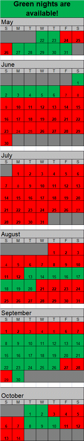 Hemlock Cabin Calendar